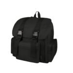 1247-1Morral Mochilero P Negro dos hebillas Mochila Mochilera Negra (Apto para Cabina de avión)