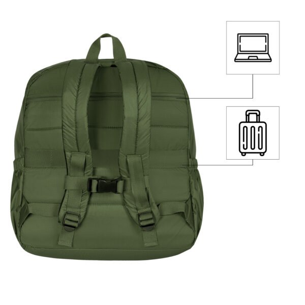 Mochila Cabina Verde Militar (Apto para Cabina de avión)