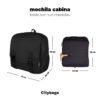 Mochila Cabina Rosado Pastel (Apto para Cabina de avión)