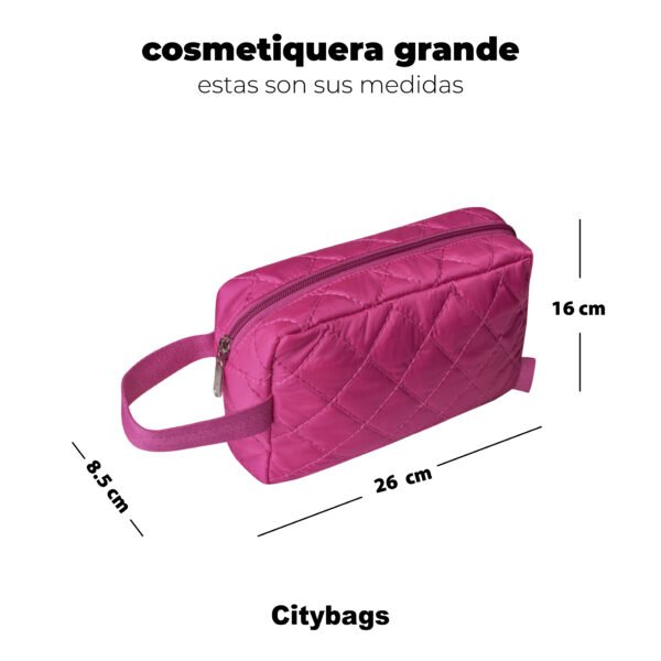 Cosmetiquera Grande Puffer Fucsia